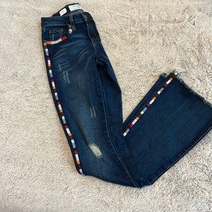 Miss me distressed raw hem flare jeans